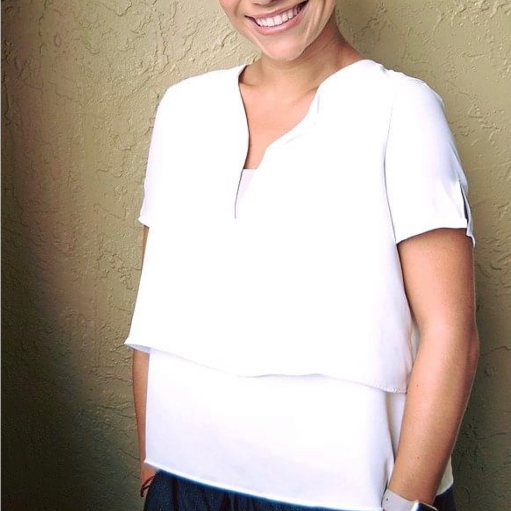 Zara Basics White short sleeve size small